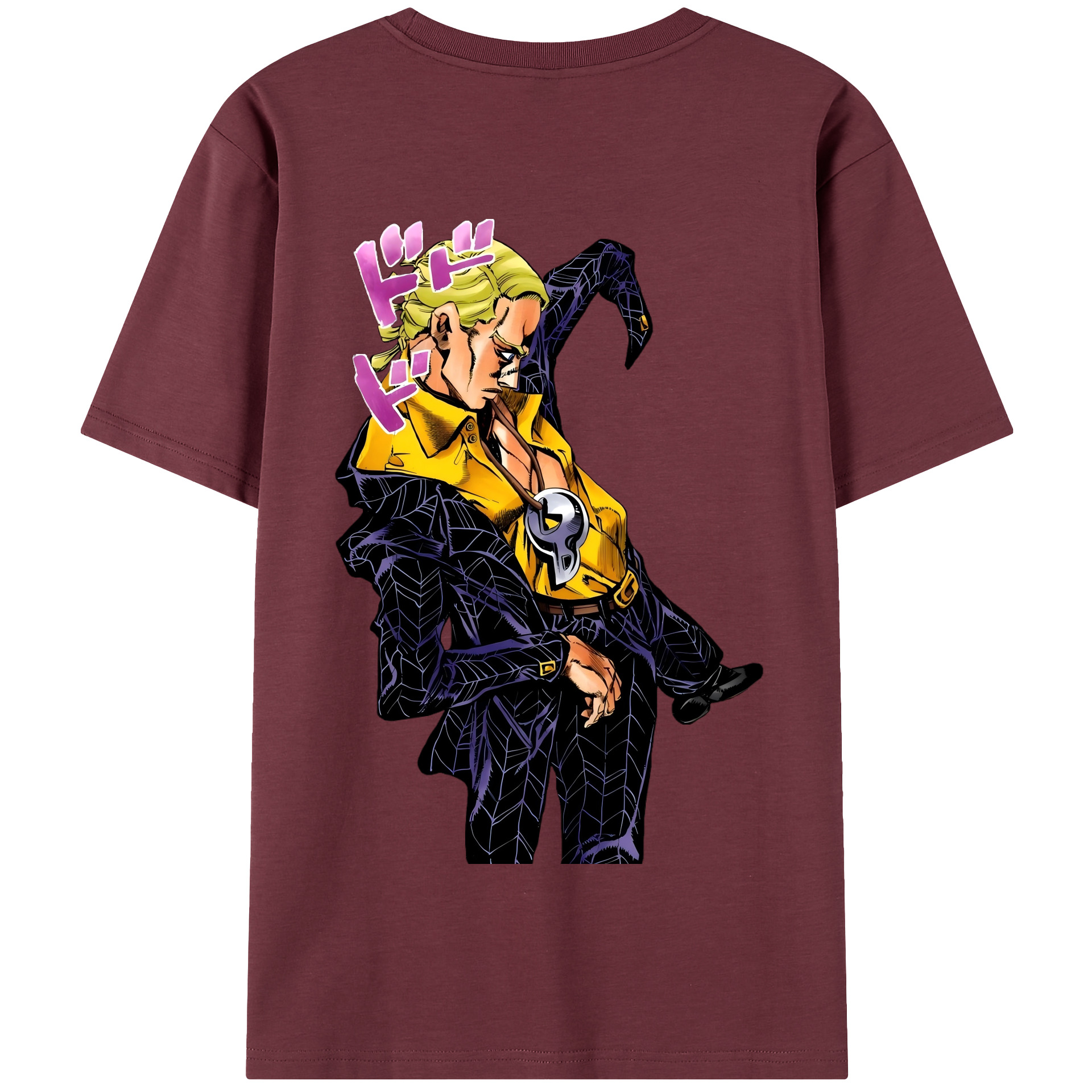 （画像用） ジョジョの奇妙な冒険 プロシュート JoJo's Bizarre Adventure Prosciutto 綿100％半袖Tシャツ（背面プリント）